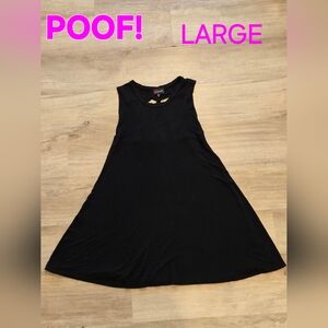 POOF! Womens Pullover Dress Large Sleeveless Black